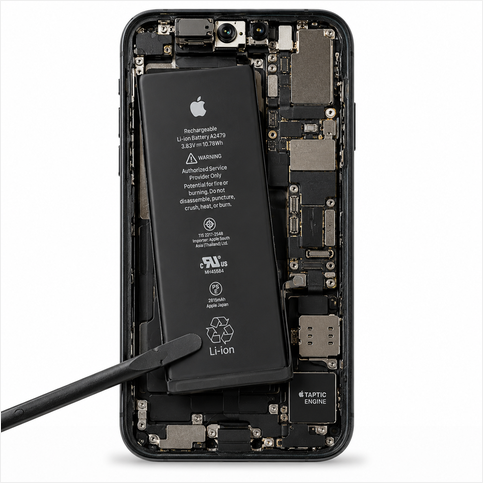 Ferramentas de precisão abrindo e desmontando um celular